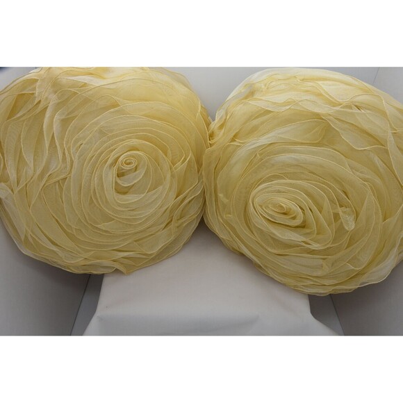 Elegant beautiful Yellowish Pearl Rose Weaving Silk Throw Pillows‎ - Picture 9 of 10